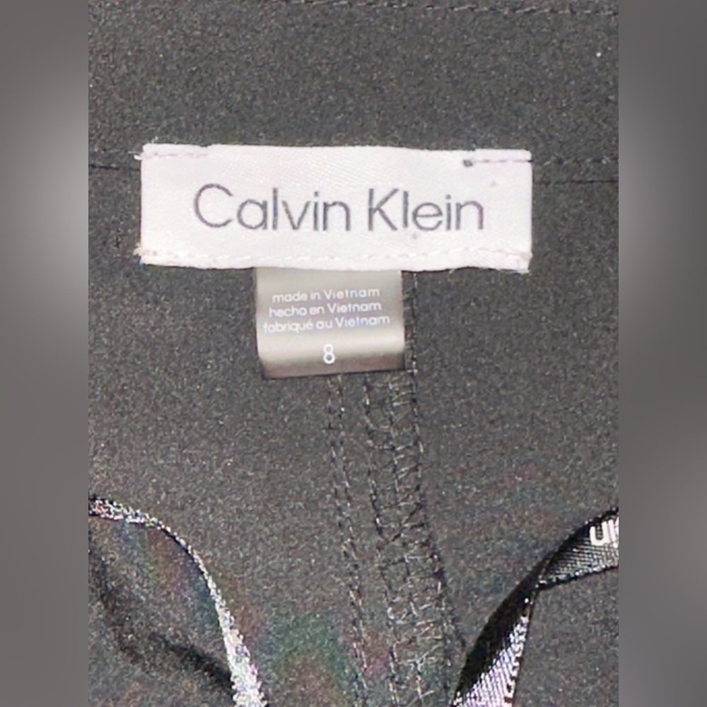 Calvin Klein Button Up Dress Womens Size 8 Black Collared Sleeveless Pockets - Picture 8 of 15